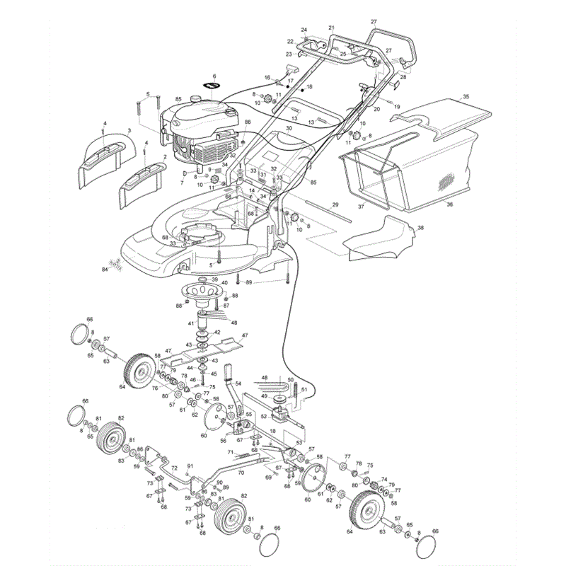 Hayter Ranger 436 (436D260000001-436D260999999) Parts Diagram, Page 1