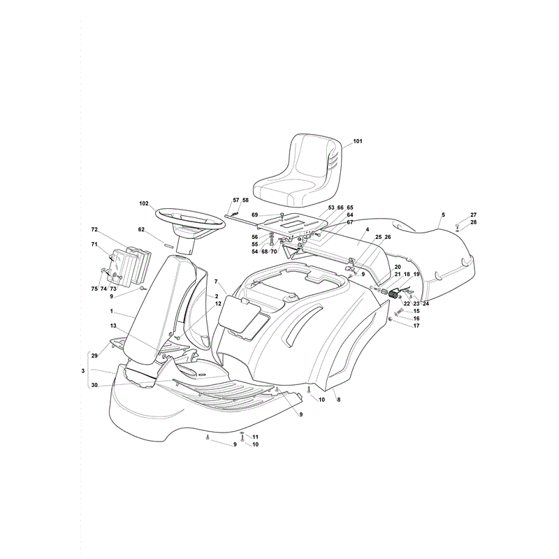 Castel / Twincut / Lawnking XF130 (2010) Parts Diagram, Body
