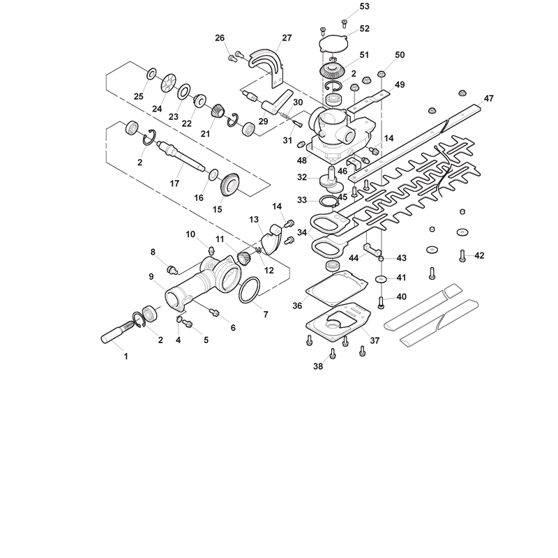 Mountfield MB 2801 J (280120103-M12 [2012-2016]) Parts Diagram, Hedge Trimmer Attachment