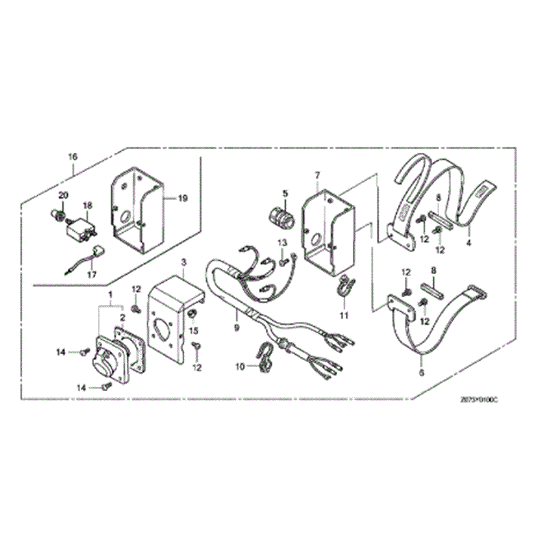 Honda EU20i Generator (EU201-B) Parts Diagram, CONSORT-POWER SOCKET 