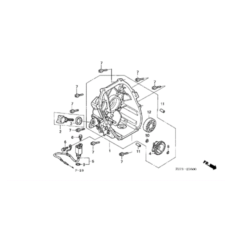 Honda EU20i Generator (EU201-B) Parts Diagram, CRANKCASE COVER 