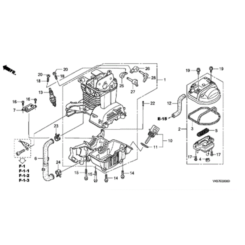 Honda UMK 435 UE Brushcutter (UMK435E-UEET) Parts Diagram, CYLINDER BARREL & HEAD 