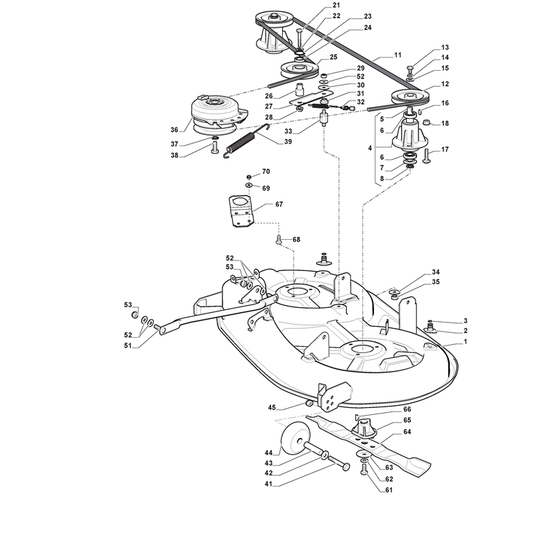 Mountfield 1538H-SD Lawn Tractor (1538H-SD (2019)) Parts Diagram, Cutting Plate With Electromagnetic Clutch