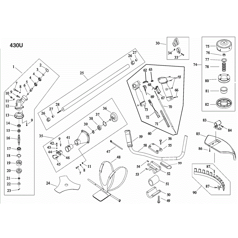 Mitox 430U Brushcutter (From 02/2011) Parts Diagram, Page 2