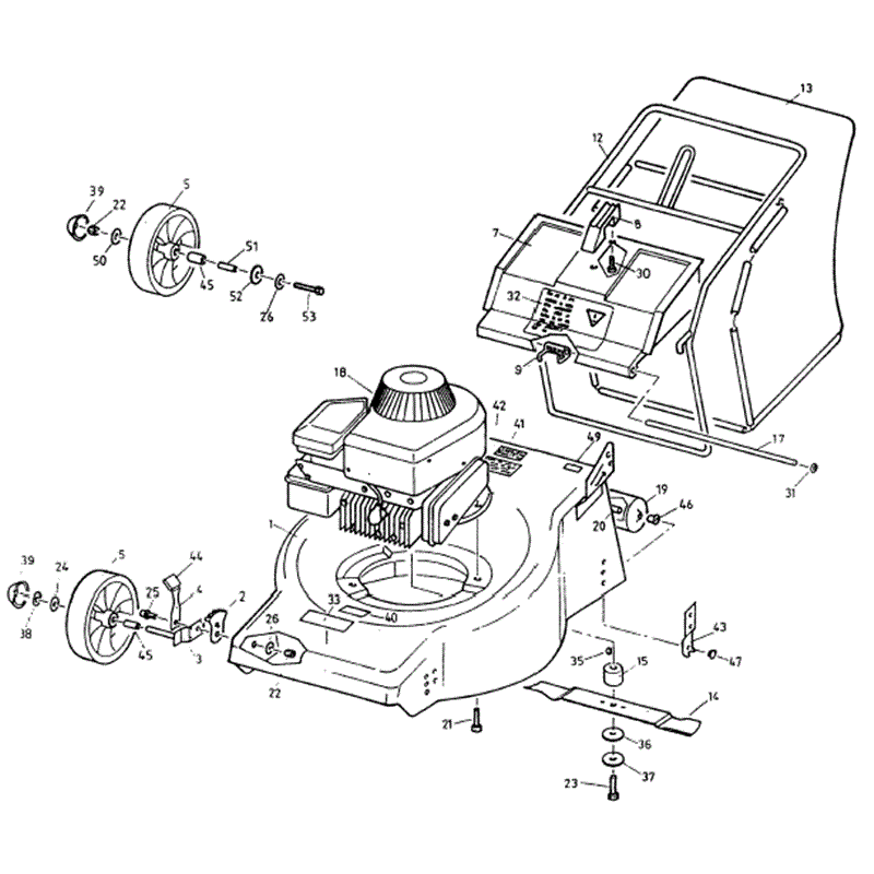 Mountfield Laser/Mascot (MP85317-18-19-20-23) Parts Diagram, Main Deck