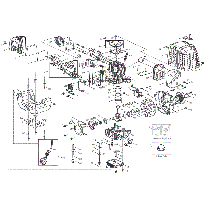 Mitox 435U Brushcutter (435U Brushcutter) Parts Diagram, Engine
