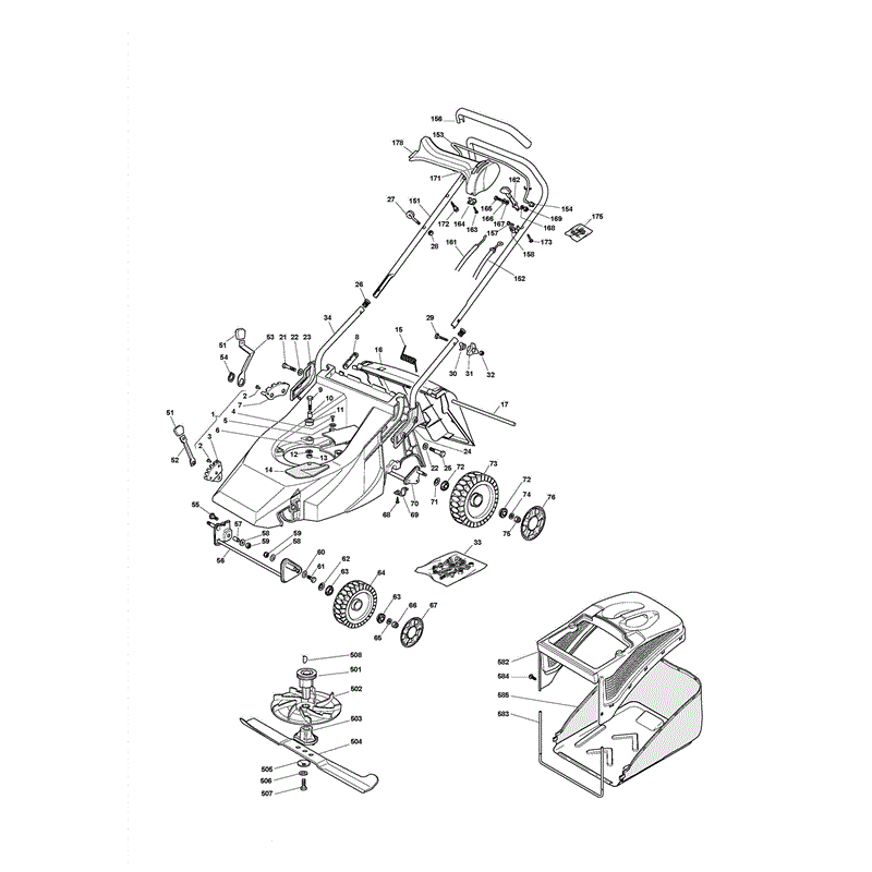 Castel / Twincut / Lawnking XP50B (2008) Parts Diagram, Page 1