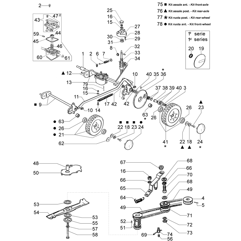 Oleo-Mac LUX 53 VBTE (LUX 53 VBTE) Parts Diagram, Axle assy