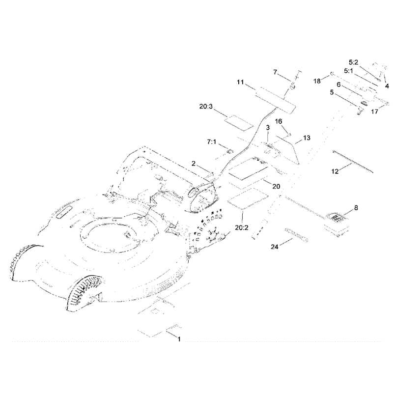 Hayter R53 Recycling Lawnmower (449F310000001 - 449F310999999) Parts Diagram, Battery & Electrical System