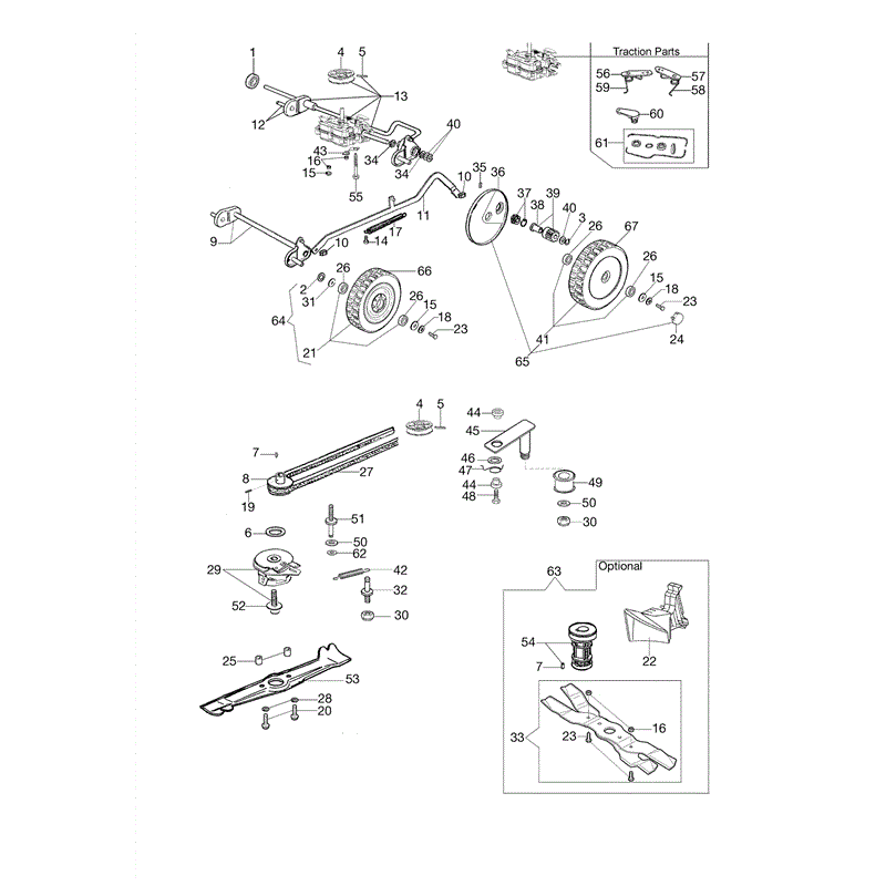 Efco MR 55 HXF Honda Engine Lawnmower (From March 2013) Parts Diagram, Axle Assy (From March 2013)