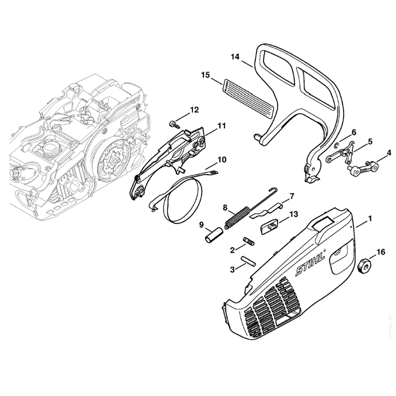 Stihl MS 192 Chainsaw (MS192TC) Parts Diagram, Chain Sprocket Cover