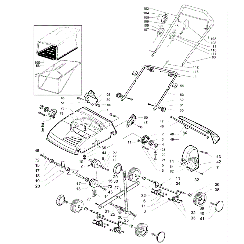 Hayter 110 Scarifier  (110G310000001 onwards) Parts Diagram, Page 1