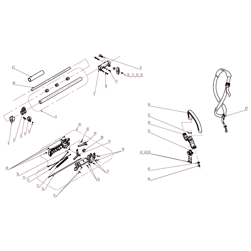 Mitox 28LH-a (28LH-a) Parts Diagram, Shaft & Throttle 
