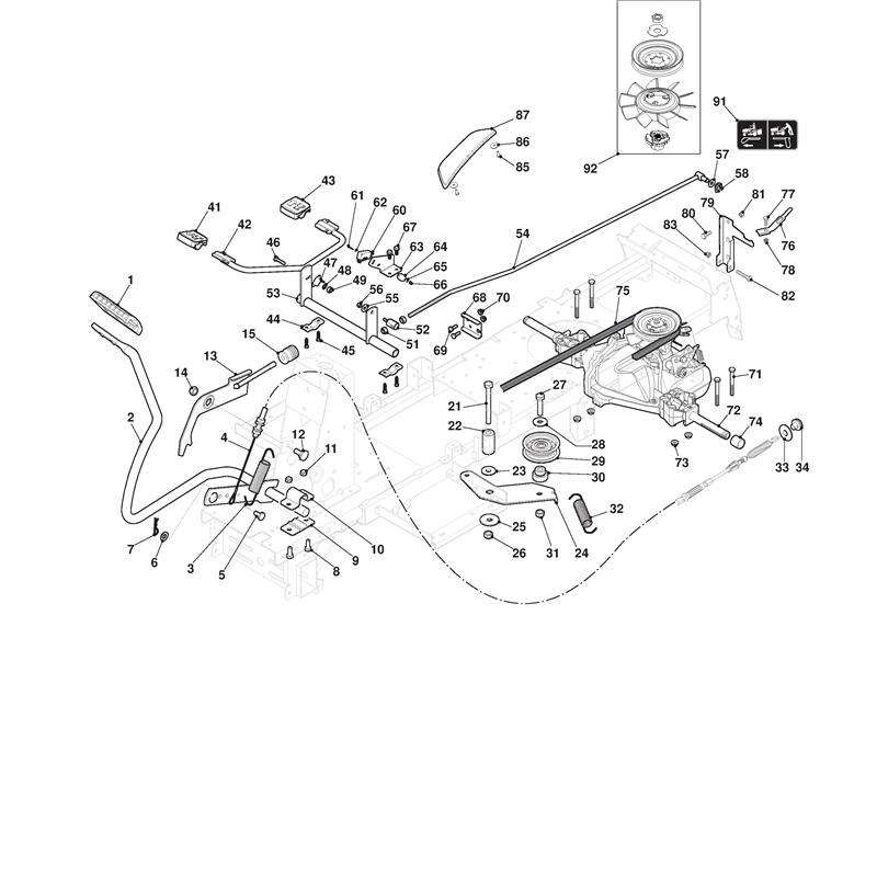 Mountfield 827 HB Ride-on (2T0075283-MFR [2014]) Parts Diagram, Hydrostatic Transmission