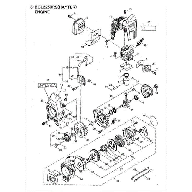 Hayter 461A Brushcutter (461A) Parts Diagram, Engine