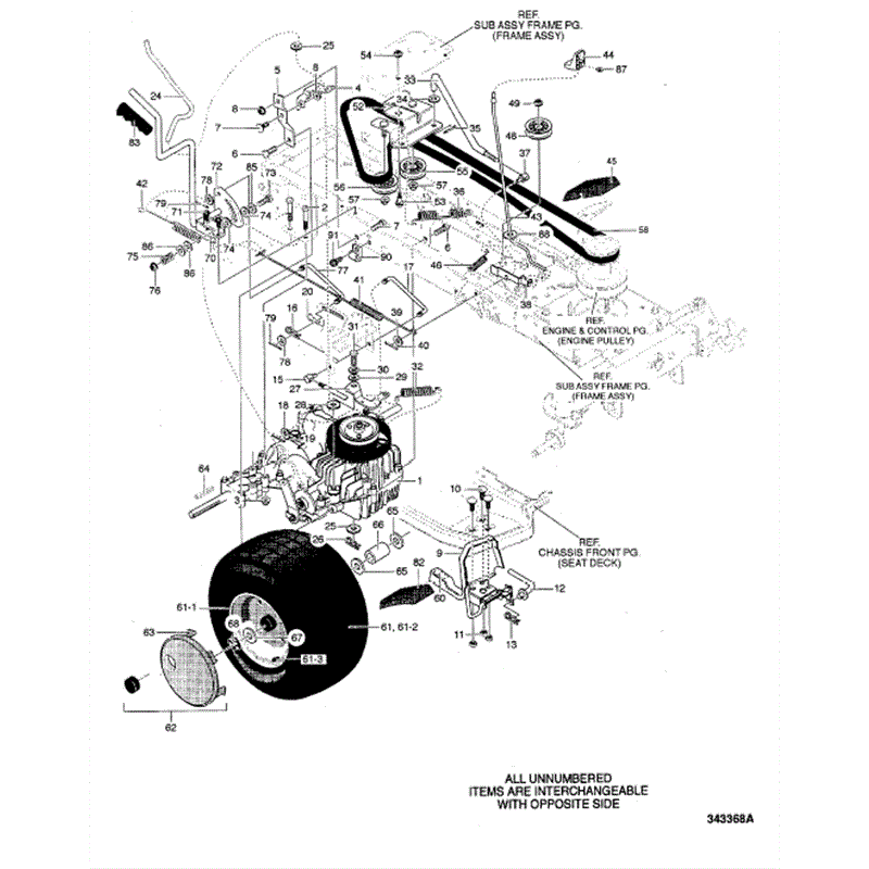 Hayter 19/42 (19-42) Parts Diagram, Motion Drive Assy