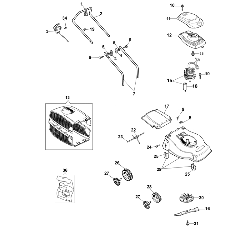 Oleo-Mac K 35 (K 35) Parts Diagram, Complete illustrated parts list