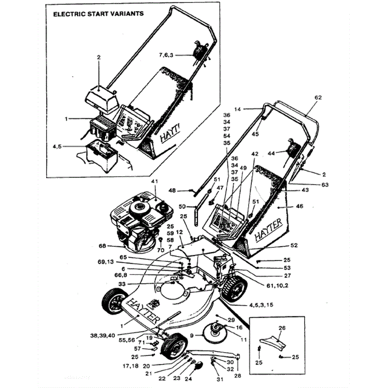 Hayter Hunter 54 (332001243-332099999) Parts Diagram, Page 1