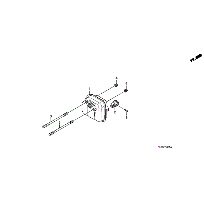 Honda HHB 25 E Blower (HHB25-ETR280) Parts Diagram, E-16 Muffler