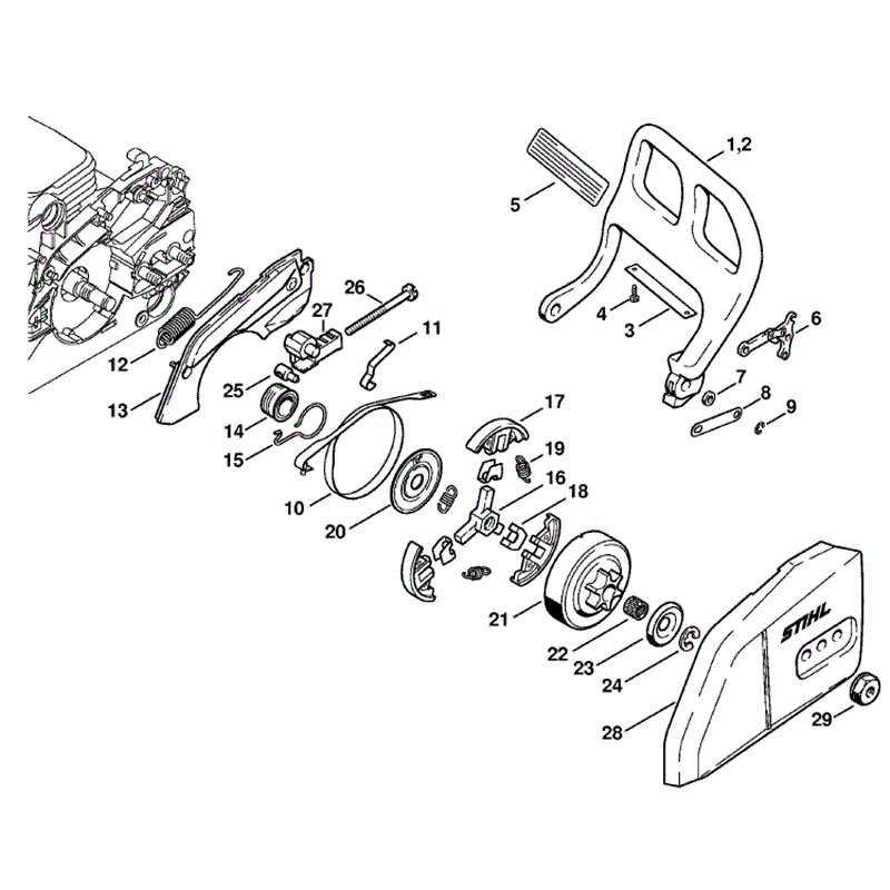 Stihl MS 180 Chainsaw (MS180C-B D) Parts Diagram, Hand Guard