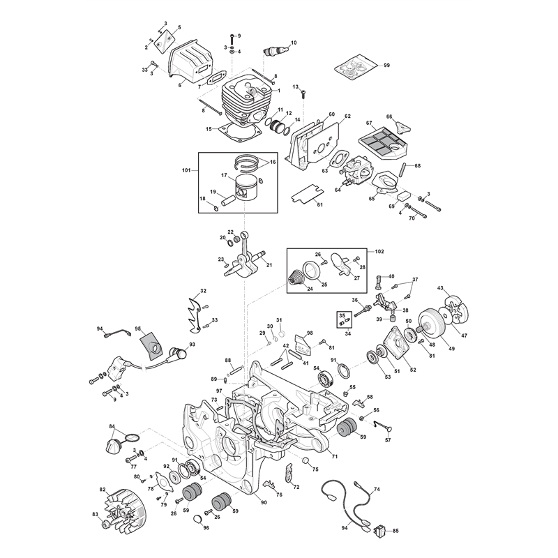 Mountfield MC 4618 (204518003-M20 [2021-2022]) Parts Diagram, Engine