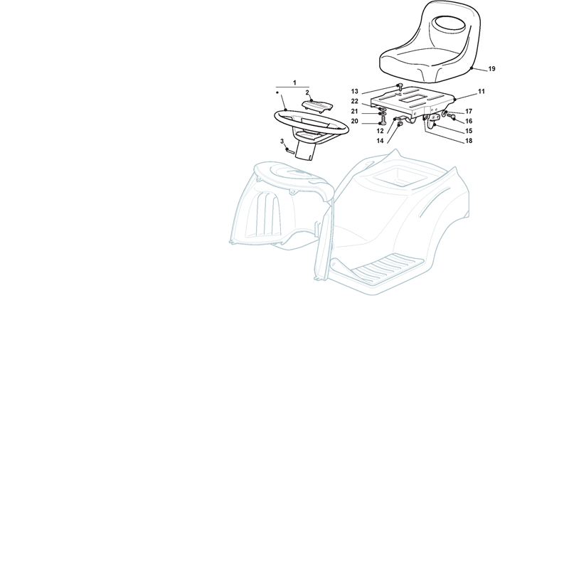 Mountfield 1636H Lawn Tractor (13-2679-11 [2006]) Parts Diagram, Seat & Steering Wheel