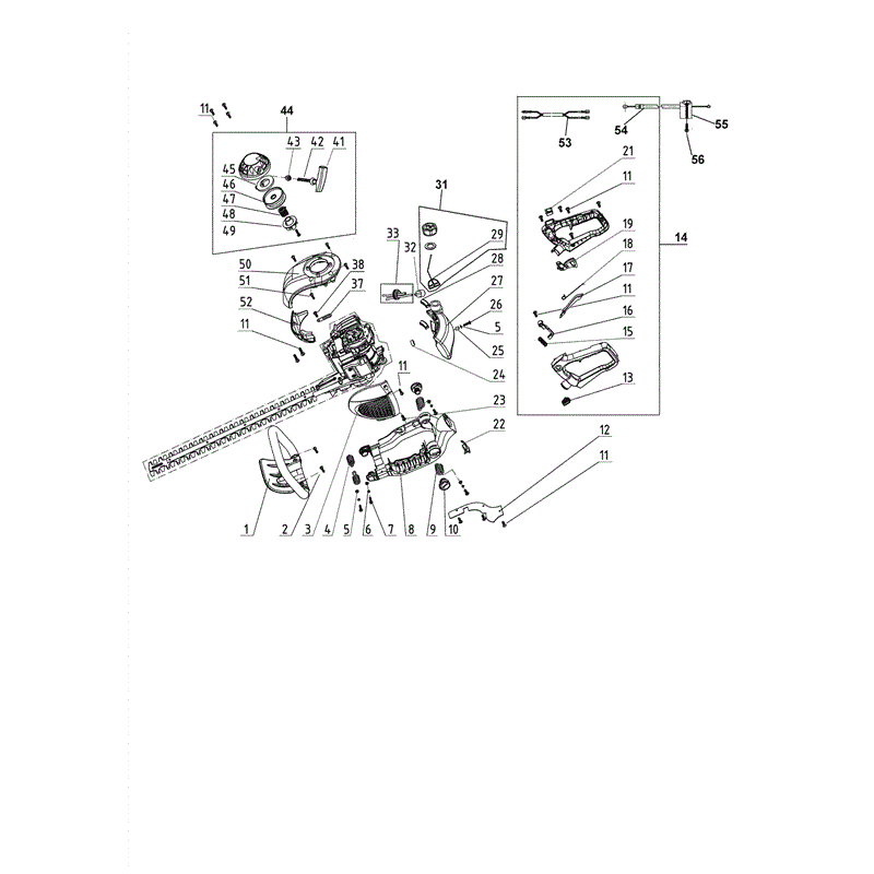 Mitox HT60D-PRO (HT60D-PRO) Parts Diagram, Recoil/Handle/Tank