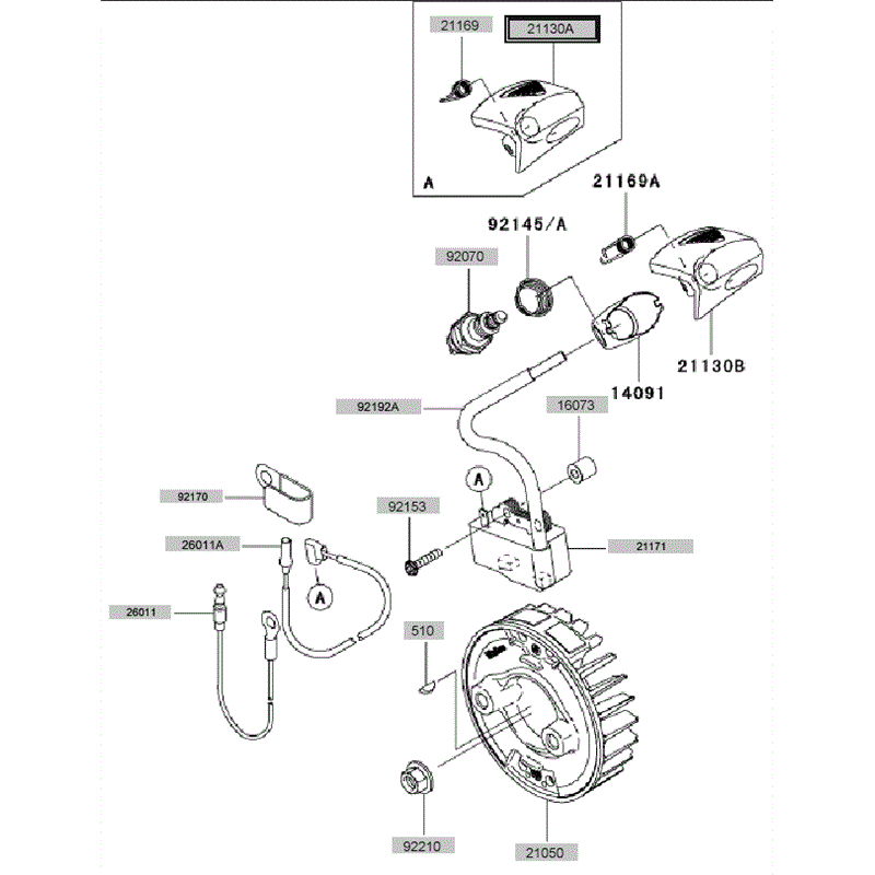 Kawasaki KBL35A (HA035A-AS50) Parts Diagram, Electric Equipment