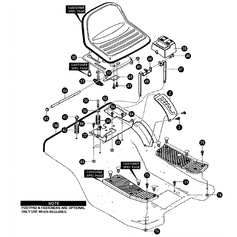 Hayter 15/40 (145R001001-145R099999) Parts Diagram, Rear Chassis Assembly 2