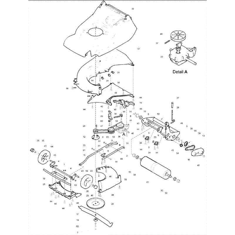 Hayter Harrier 48 (496) Pro Autodrive (496F280000001-496F290999999) Parts Diagram, Lower Mainframe