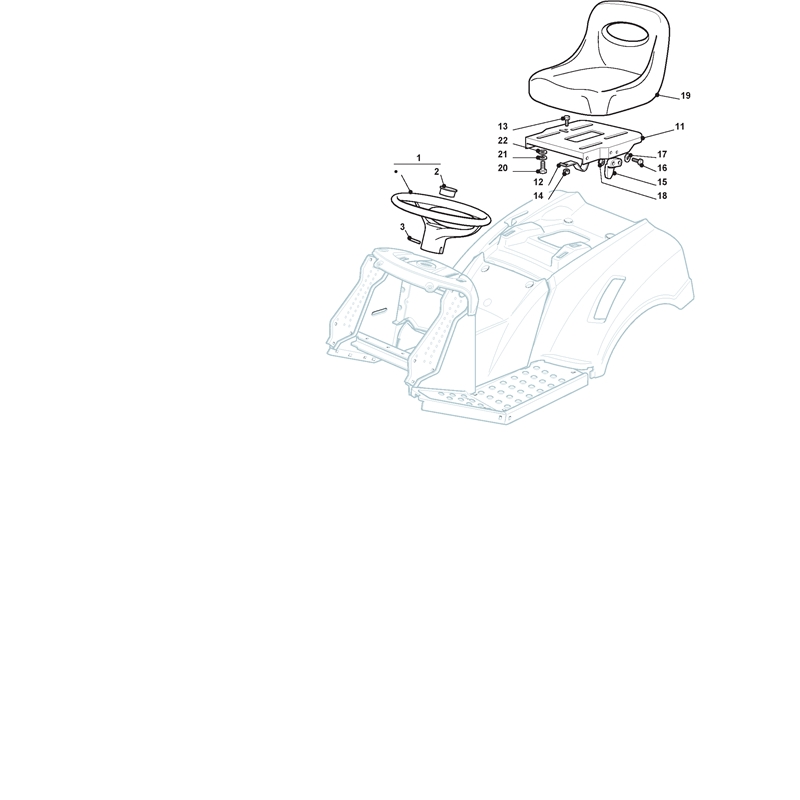 Mountfield 1435E Lawn Tractor (299954323-MO7 [2007]) Parts Diagram, Seat & Steering Wheel
