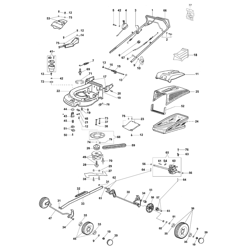 Oleo-Mac MAX 53 TBDF Plus-Cut (MAX 53 TBDF Plus-Cut) Parts Diagram, Illustrated parts list