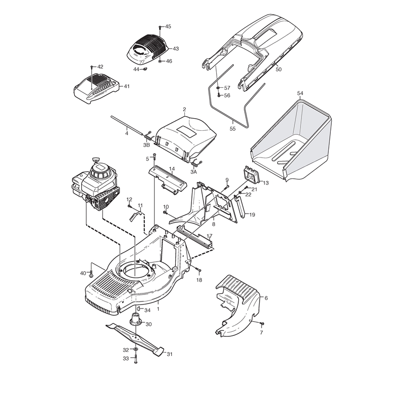 Mountfield 480RES Petrol Lawnmower (12-5798-81 [2004]) Parts Diagram, Chassis Grass Collector