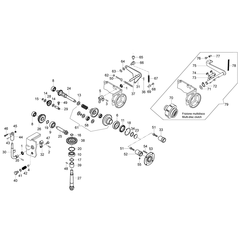 Bertolini 215 (EN 709) (K800 H - SN T210) (215 (EN 709) (K800 H  - SN T210)) Parts Diagram, Gears