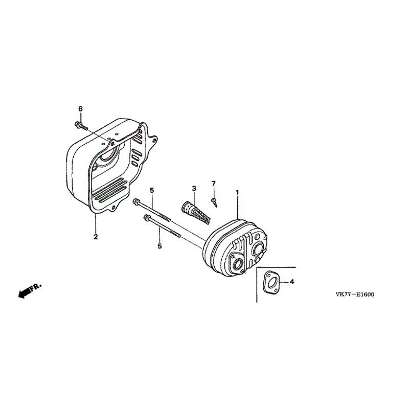 Honda HRX 476 HX Lawnmower (HRX476C-HXE-MASF) Parts Diagram, EXHAUST