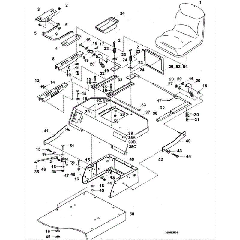 Hayter 15/38 (H1538) Parts Diagram, Rear Body Assy