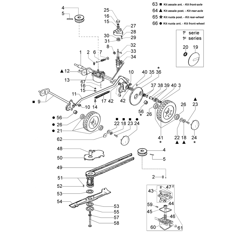 Oleo-Mac LUX 53 TJ (LUX 53 TJ) Parts Diagram, Axle assy