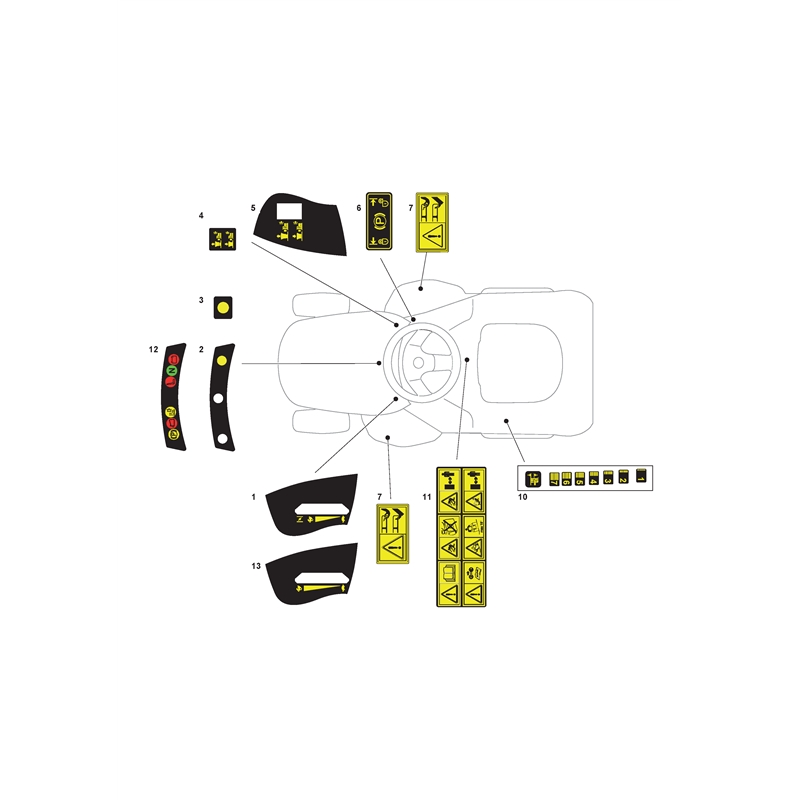 Mountfield 1636M Lawn Tractor (2T0330483-M15 [2015]) Parts Diagram, Labels