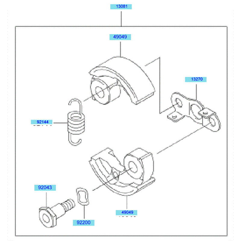 Kawasaki KBH26A (HAO26F-AS50) Parts Diagram, PTO Equipment
