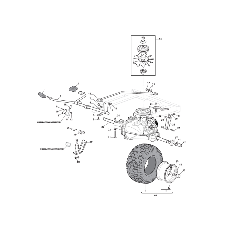 Mountfield 1538H Lawn Tractor (2T2620483-M20 [2020-2021]) Parts Diagram, Transmission