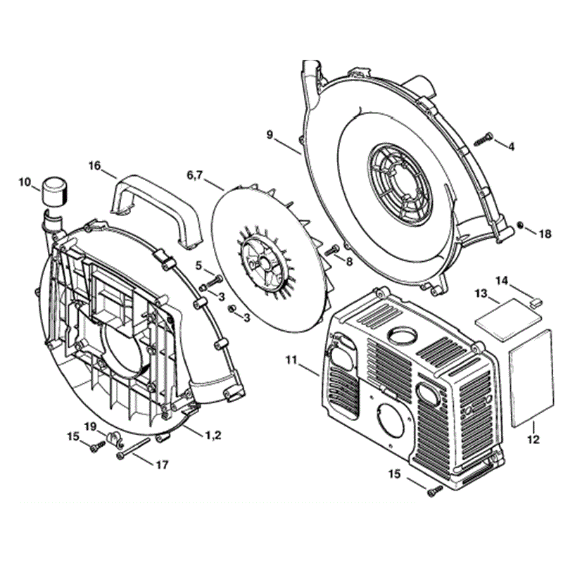 Stihl BR 380 Backpack Blower (BR 380) Parts Diagram, Fan Housing