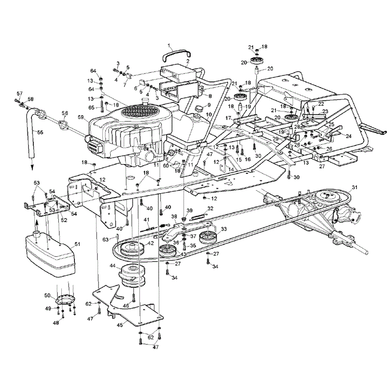 Hayter RS17/102H (17/40) (149E270000001-149E280999999) Parts Diagram, Engine- Battery & Drive