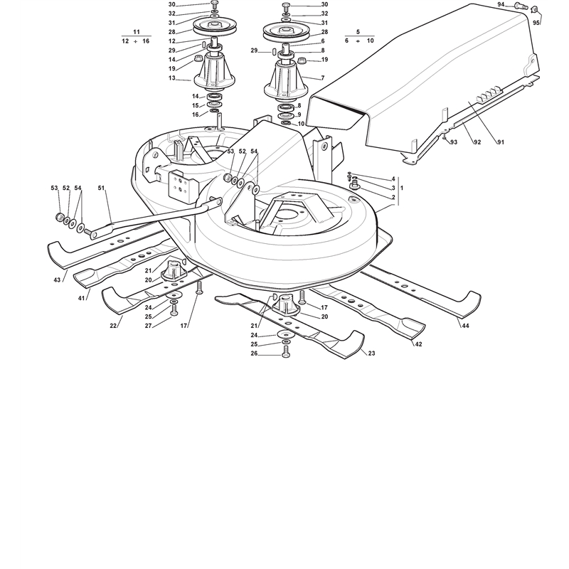 Mountfield 1636H Lawn Tractor (299961683-MO6 [2006]) Parts Diagram, Cutting Plate