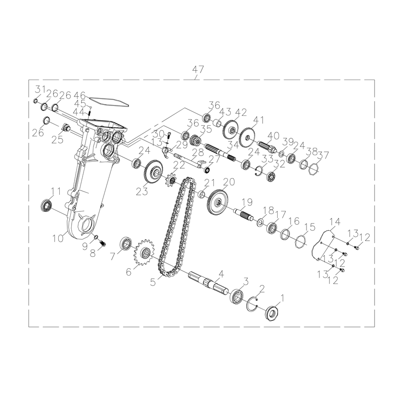 Bertolini 205 (K800 HC) (205 (K800 HC)) Parts Diagram, Set of pinions