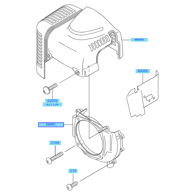Kawasaki KBH48A  (HA048F-AS50) Parts Diagram, COVER