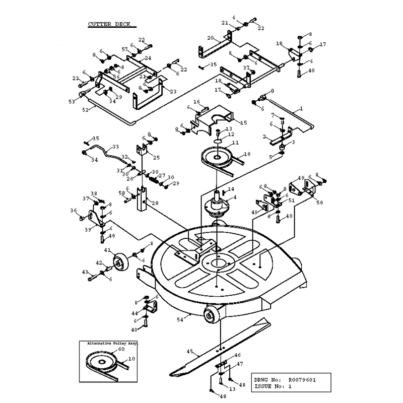 Countax Rider 1995 - 1996 (1995 - 1996) Parts Diagram, cutter deck parts list