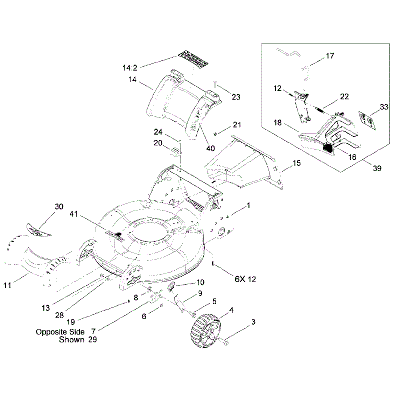 Hayter R53 Recycling Lawnmower (448E290000001 - 448E290999999) Parts Diagram, Housing Component Assembly