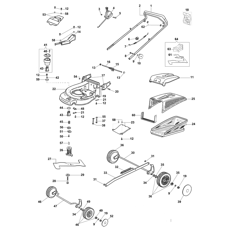 Oleo-Mac MAX 53 PBX Plus-Cut (MAX 53 PBX Plus-Cut) Parts Diagram, Complete illustrated parts list