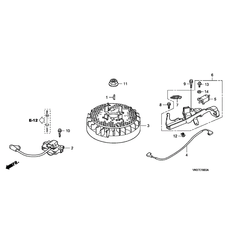 Honda Izy HRG 415 SD Lawnmower (HRG415C3-PDE-MABF) Parts Diagram, FLYWHEEL & IGNITION