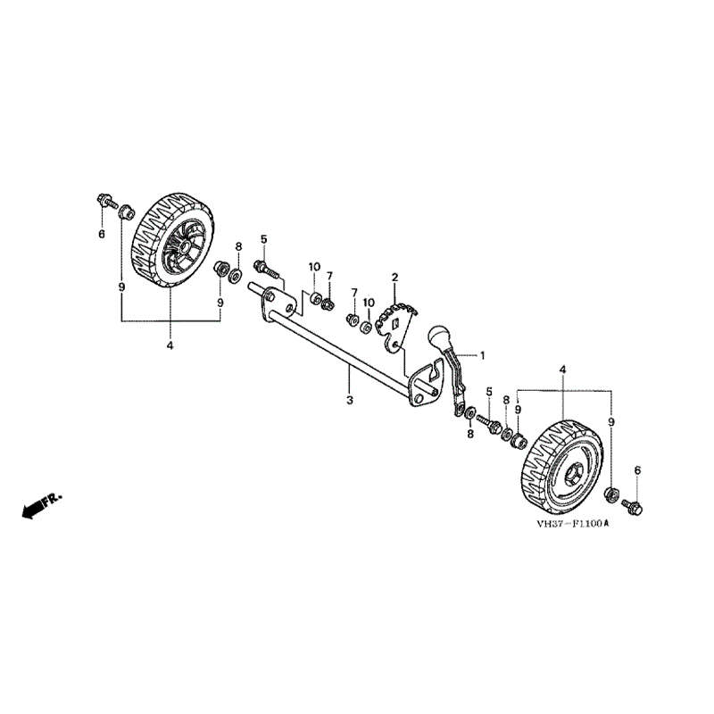 Honda Izy HRG 415 SD Lawnmower (HRG415C3-PDE-MABF) Parts Diagram, FRONT WHEEL